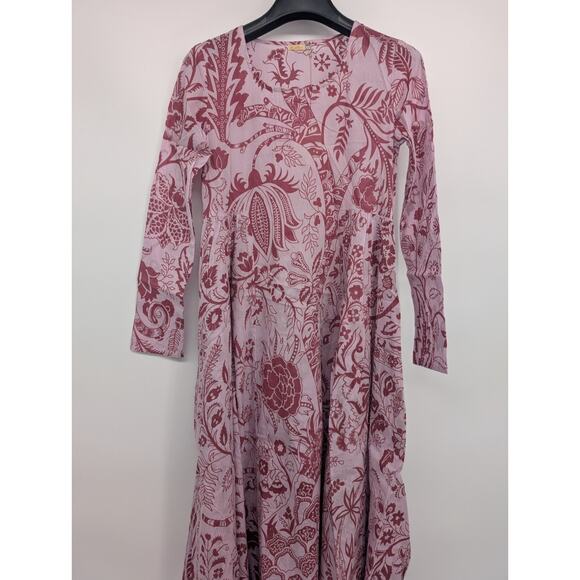 NWT Matta NY Moksha Tree of Life MAXI Cotton Dress Size XS Lilac Purple #1B454 - Picture 4 of 10
